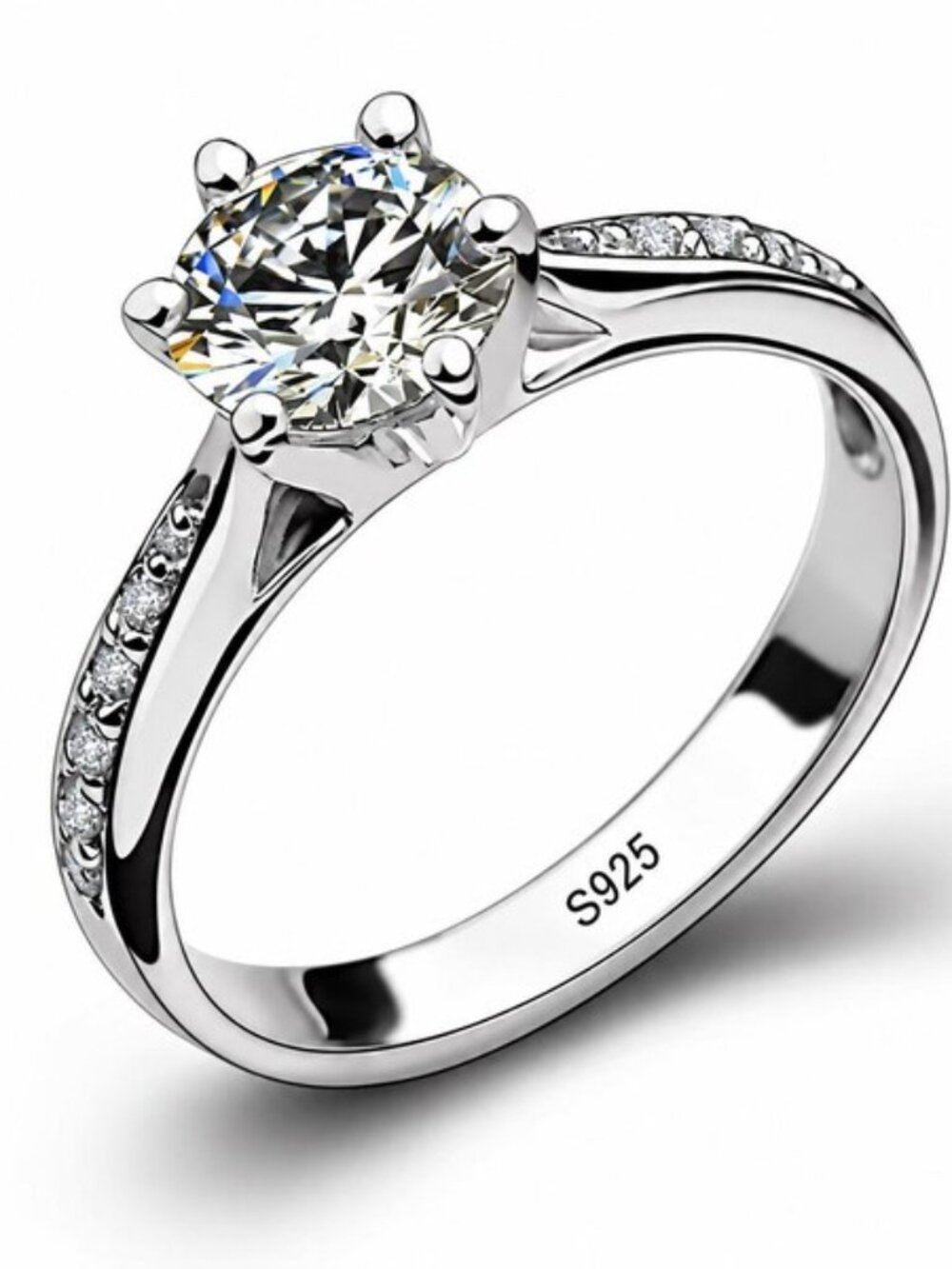 925 Sterling Silver Ring With Zircon Sixe 6